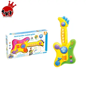 Hot Koop Kids Muziekinstrumenten Plastic Speelgoed Gitaar Met Muziek Licht Kinderen Elektrische Gitaar Speelgoed