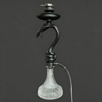 Ensemble de chicha saoudienne de style classique, grande chicha arabe complète en aluminium givré en forme de cobra, accessoires créatifs pour chichas