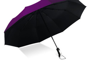 Parapluie de voyage pliable 3 sections pour filles en pongé 190T à ouverture et fermeture automatiques, idéal pour la promotion - Product Image 5