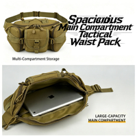 Sac de ceinture multifonctionnel personnalisé pour l'extérieur, grande capacité, idéal pour la chasse, la randonnée, la pêche, vente en gros