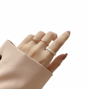 Vendita calda Tending Moda Coppia Anelli graziosi minimalisti Boho intarsio con 18K rosa placcatura in oro da uomo gioielli in argento all'ingrosso - Product Image 2