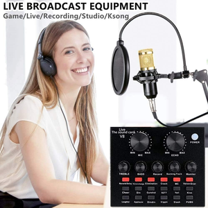 Professional Sound Card Set Studio Condenser <b>Microphone</b> <b>for</b> Karaoke Podcast Recording Live Streaming - Product Image 2