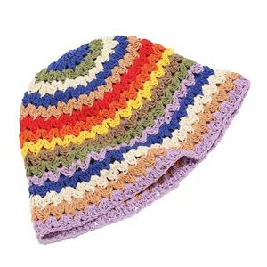 Sombreros de Pescador Tejidos y de Ganchillo con Diseño de Flores Huecas al por Mayor para Mujer - Product Image 6