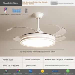 Ventilateurs de Plafond avec Télécommande Lustre Lumière Lumières Décoratives pour Chambres Led Ventilateur Bldc Ventilateurs de Plafond Industriels - Product Image 4