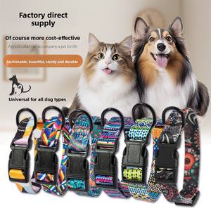 Nuovo collare per cani all'ingrosso in poliestere <span class=keywords><strong>Pet</strong></span> collare con stampa gatti e cani in poliestere collare guinzaglio Set - Product Image 1
