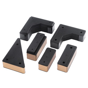 Pied de meuble en acier inoxydable doré avec base en plastique, design minimaliste, installation facile, support de table - Product Image 1