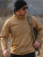 Veste d'extérieur camouflage personnalisée avec logo, pour homme, chaude, imperméable, doublée de polaire, épaisse, automne-hiver, multi-poches, résistante à l'usure, ODM