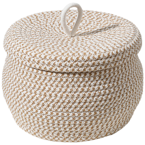 Modern <b>Toy</b> <b>Baskets</b> <b>Storage</b> Kids Small Woven Cotton Rope <b>Basket</b> 7 Collapsible Multifunctional Handles Mini Color Blanket Rainbow - Product Image 1