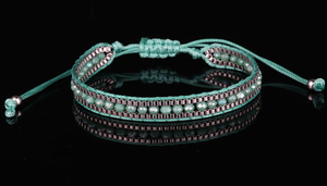 Bracelet bohème fait main en perles de pierre naturelle et de verre, bijoux tressés en cordon pour <span class=keywords><strong>femme</strong></span>, artisanat DIY, macramé réglable - Product Image 3