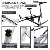 Vélo aquatique à pédales plat, 1 personne, cadre en aluminium avec coussin d'air avant, profilé pour la mer, pliable, de Chine, Lumark