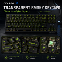 Clavier mécanique de jeu F87 à touches complètes anti-ghosting, trois modes, 2.4G filaire, touches transparentes fumées, hot-swap complet, RGB, pour ordinateur de bureau