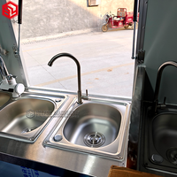Camion de restauration mobile extérieur en fibre de verre durable pour café, glaces, hot-dogs, pizzas et snacks