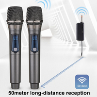 Système de microphone sans fil M108 avec étui de transport rigide, portée de 100 pieds, micro sans fil portable avec récepteur rechargeable pour karaoké