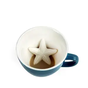 Seramik denizyıldızı seramik fincan (11 ons, sihirli mavi) | Gizli hayvan | Kahve kupalar ve çay fincanları | Deniz yıldızı