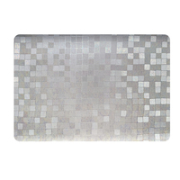 Napperon de table rectangulaire arrondi en PVC RNPT, effet coquillage argenté irisé, résistant à l'huile, pour la maison et la salle à manger