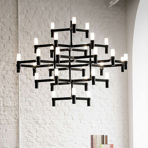 Lustre suspendu contemporain minimaliste BGST Duplex, luminaire moderne à LED pour villa, appartement, salon, salle à manger - Product Image 3