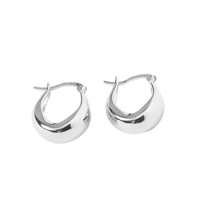 ANENJERY Link Chain Hoop Earrings For Women Punk Earrings Geometric Fine Jewelry Gifts