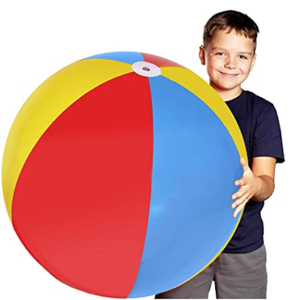 Große Strand bälle für Kinder, 39 "Pools pielzeug Aufblasbare Strand bälle-Verdickte Regenbogen farbe mit hoher Luftdicht heit, Strands pielzeug für Erwachsene - Product Image 1