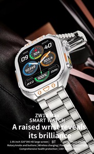 2026 New 2.01inch Big Screen Smart <strong>Watch</strong> Zw10 Max Ultra-thin Insensitive Knob Sos <strong>Flash</strong> With Two Straps SmartWatch - Product Image 4