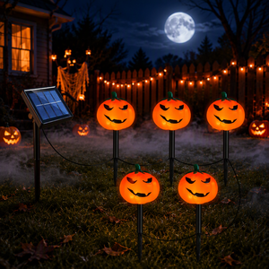 New Arrival Halloween <b>Pumpkin</b> Skeleton Ghost Lamp Solar-Powered IP44 Ground Stake Light Outdoor Courtyard Garden - Product Image 6
