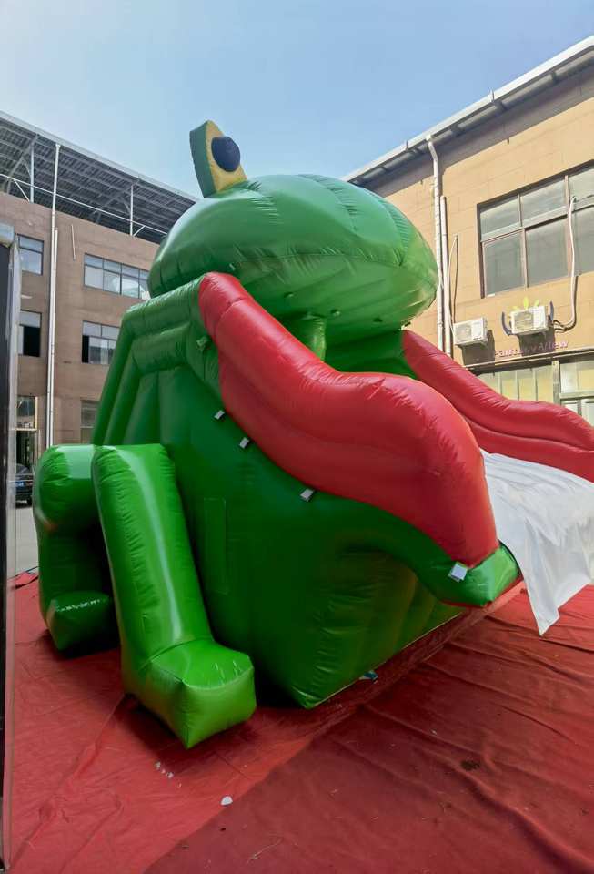 Cartoon Frog PVC Inflatable Bouncy Castle with Slide Outdoor Kids ...