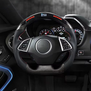 Volante Deportivo de Fibra de Carbono Real con LED de Velocidad RPM para Chevrolet <span class=keywords><strong>Camaro</strong></span> SS <span class=keywords><strong>Convertible</strong></span> 2016-2022 - Product Image 1