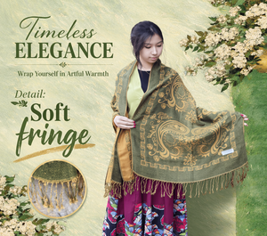 Châles ethniques rétro pour femmes, directement de l'usine, magnifiques châles en jacquard à franges, pashmina - Product Image 4
