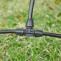 Raccord en T droit verrouillable 8/11 pour l'irrigation goutte à goutte des serres et l'arrosage des jardins