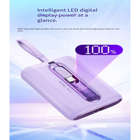 Batterie externe OEM 10000 mAh avec affichage numérique, câbles intégrés, cellules 21700 - Charge rapide 22,5 W/20 W, chargeur de téléphone portable portable