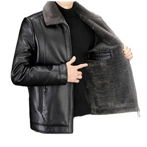 Chaqueta Bomber para Hombre, Estilo Urbano, Forro Polar, Gruesa y Cálida para Invierno y Otoño, Corta, con Estampado de Corazones, para Hombres de Mediana Edad - Product Image 4