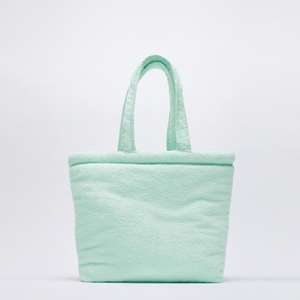 Vente en gros 2021 Logo personnalisé <span class=keywords><strong>Tissu</strong></span> éponge <span class=keywords><strong>doux</strong></span> Eco Sacs en <span class=keywords><strong>tissu</strong></span> éponge Sac à main Fourre-tout - Product Image 1