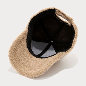 Gorra de Béisbol para Niñas, Otoño-Invierno, Bordada, Casual, Acolchada, Cálida, Simple, de Color Sólido, de Felpa - Product Image 6