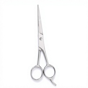 Tijeras de Acero Inoxidable con Hoja Recta y Apoyo para los Dedos, Tijeras Profesionales para Peluquería y Recorte de Cejas - Product Image 2