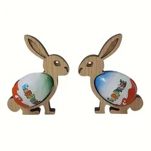 复活节装饰礼品木制复活节兔子彩蛋存放盒巧克力复活节彩蛋存放盒