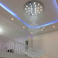 Fabrication sur mesure de luminaires suspendus de luxe pour hôtel, grands et longs, pour plafond, éclairage LED, escalier, lustre moderne en cristal