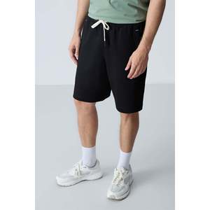 Pantalones Cortos Básicos para Hombre de Algodón Negro, Gruesos, Suaves y Texturizados, Corte Estándar - 81278 - Negro - Product Image 1