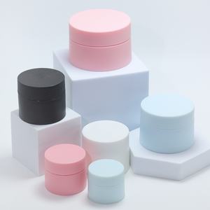 Pot cosmétique de luxe 5g 10g 15g 30g 50g blanc rose bleu rond givré en plastique PP pour crème de soin de la peau, crème pour les yeux, crème pour le visage - Product Image 4