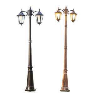 <b>Solar</b> Garden Lamp <b>Post</b> Iron Bronze LED 3500K Warm White IP65 Water-Resistant Outdoor Free-Standing Large Size <b>Light</b> Sensor - Product Image 3