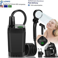 Robinet électrique au design moderne, ensemble de douche extérieure, pomme de douche portable rechargeable pour le camping, les chantiers de construction, les dortoirs