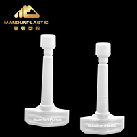 Bouchon et bec verseur en plastique blanc de 2,5 mm, mini-bouchon torsadé en plastique pour emballage de sac, pochette à col long