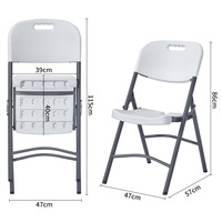 Location de chaises pliables en plastique moderne avec cadre en acier robuste pour fête, mariage, chambre, parc et villa