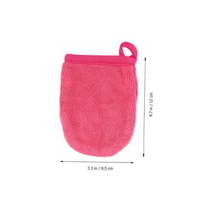 Gants démaquillants réutilisables en microfibre à motifs fantaisie, tampons nettoyants épaissis pour le visage - Product Image 2