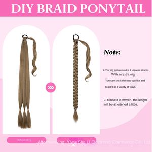 Venta al por mayor de nuevas pelucas europeas y americanas transfronterizas, trenzas falsas sintéticas de cola de caballo para mujeres, trenzado de cuerda de boxeo - Product Image 3