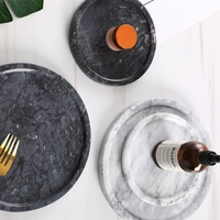 Plateau de service rond en marbre zèbre noir, moderne, résistant au feu, en pierre naturelle, décoratif, décoration de luxe pour la maison, pour la cuisine et la salle à manger