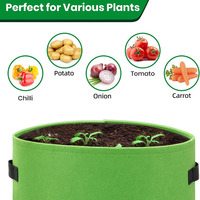 Sacs de culture en tissu pour pommes de terre, sacs en feutre de 7 gallons, pots de culture pour jardin, sacs de culture en tissu avec 10 ouvertures, 15 compartiments et poignées