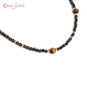 CL hecho a mano 40CM estilo clásico cristal facetado con cuentas 18K chapado en oro pulsera collar conjunto negro compromiso regalo fiestas - Product Image 2