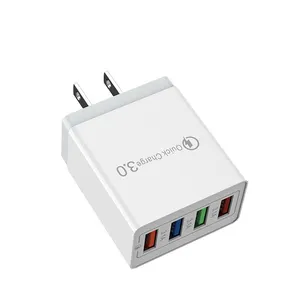 Ab tak 4 Port USB tipi çok portlu cep telefonu duvar şarj cihazı seyahat adaptörü için USB kablosu şarj cihazı ile