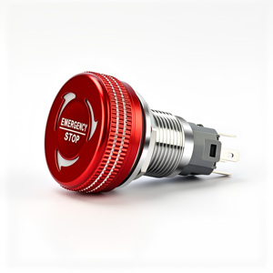 Interrupteur d'arrêt d'urgence à verrouillage métallique IP65, bouton-poussoir pour système de protection des équipements de chauffage - Product Image 1
