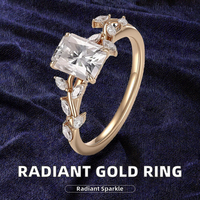 Bagues de mode en or jaune 18K 14K 10K, nouveau design, certifiées IGI, avec diamants de laboratoire taille radiant, style vintage, par Amber Jewels