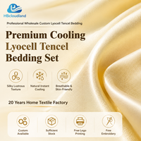 Parure de lit d'été Cloudland en soie durable 400TC, certifiée OEKO-TEX Standard 100 et BSCI, couleur unie de qualité supérieure